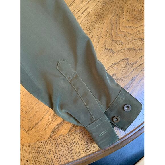 Pronti Collection By Phita Embroidered Button Up Blouse Dark Green Size M - Picture 7 of 10